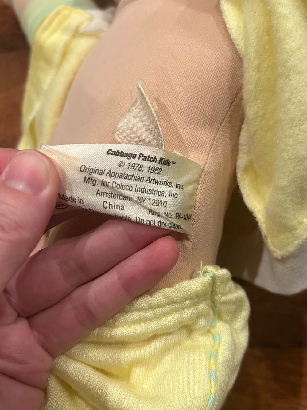 Vintage 1982 Cabbage Patch Kids Boy Doll with Yellow Outfit